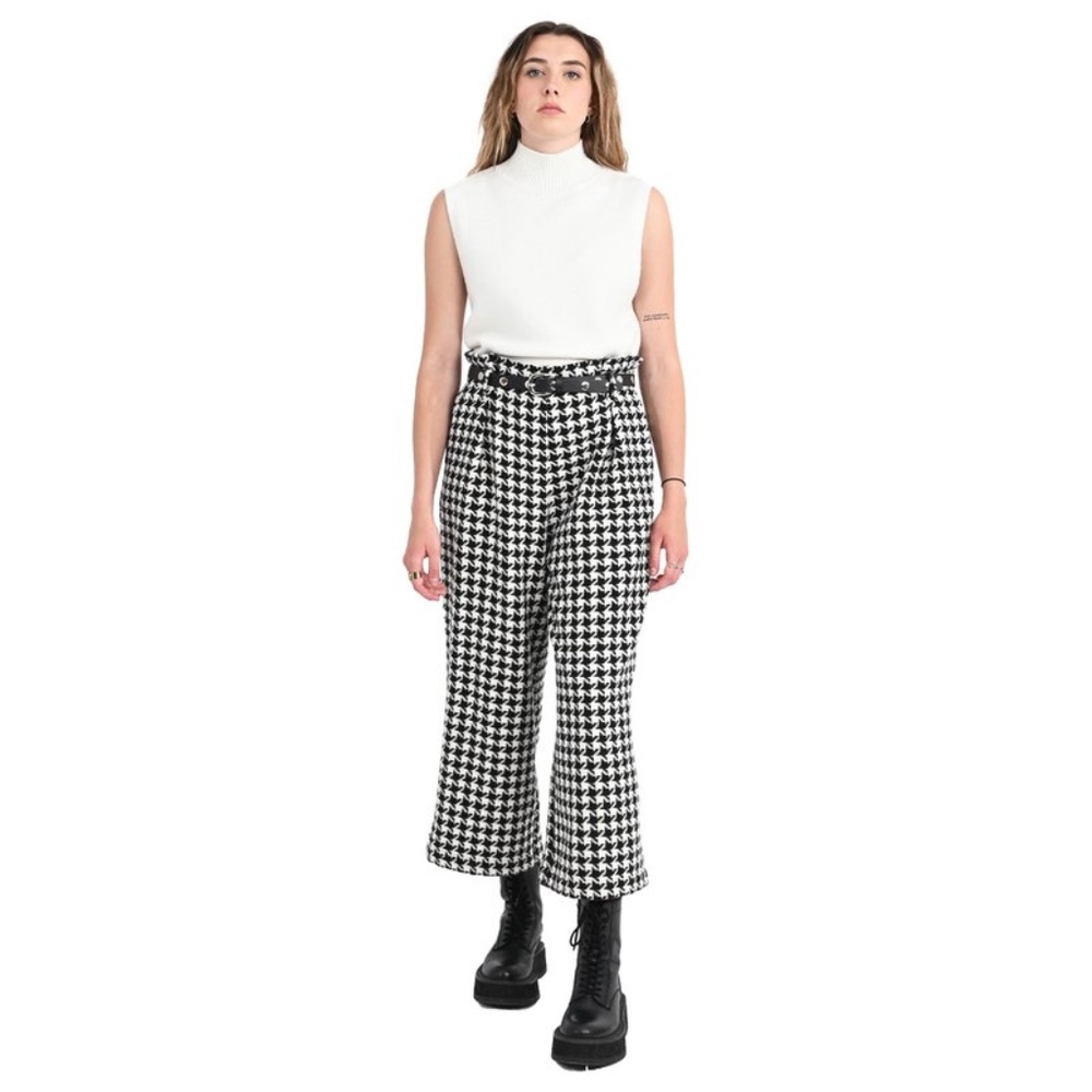 MOLLY BRACKEN Women's Wide Leg Checkered Pant
